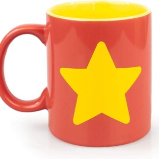 A red mug with a yellow star